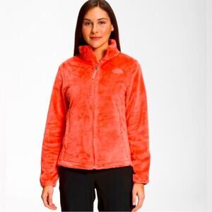 The North Face Fuzzy Orange Jacket XL Full Zip Outdoor Osito Hiking Long Sleeve